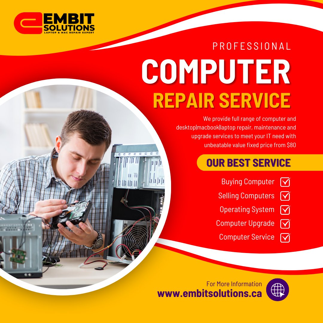 embitsolution's tweet image. We are one of the leading Computer AMC Services Providers, Computer repair in Brampton and Laptop repair in Brampton.
𝐅𝐨𝐫 𝐦𝐨𝐫𝐞 𝐢𝐧𝐟𝐨𝐫𝐦𝐚𝐭𝐢𝐨𝐧:
𝗘𝗺𝗮𝗶𝗹 𝗮𝘁: info@embitsolutions.ca
𝐕𝐢𝐬𝐢𝐭 𝐨𝐮𝐫 𝐰𝐞𝐛𝐬𝐢𝐭𝐞: embitsolutions.ca