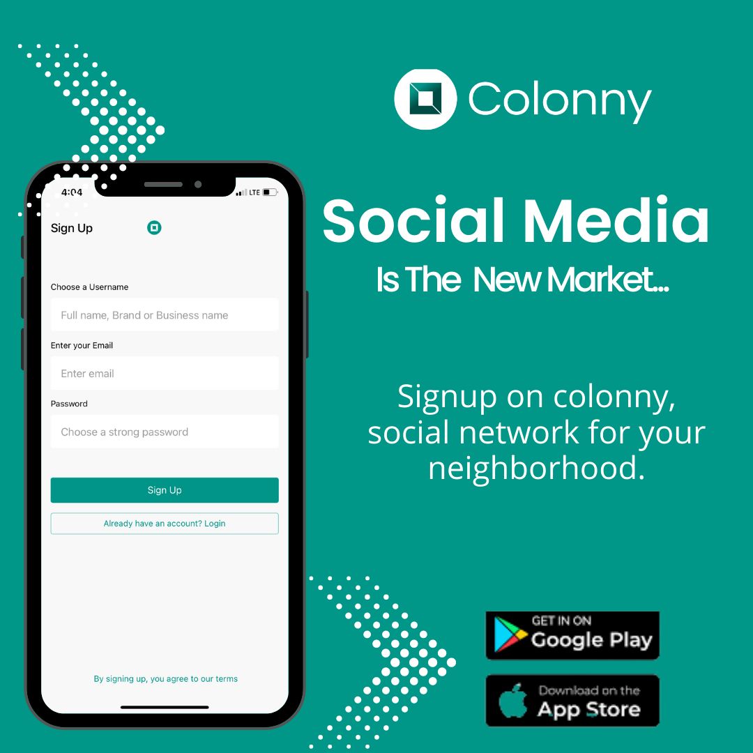 Colonnyapp's tweet image. On Colonny App you get to reach thousands of customers within your local community 🤝

Sign up today!

colonny.app

#colonnyapp #communityapp
#Nigeria #JAMB #Lagos #Kaduna #abujacommunity #benin