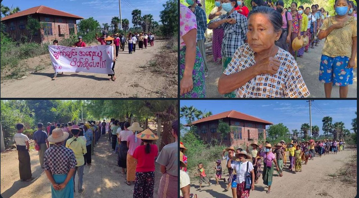 Joint forces of pro-democracy villagers of several villages from northern Salingyi township and eastern Yinmarbin township staged a strike against military dictatorship.  #HelpMyanmarIDPs #2023May5Coup #WhatsHappeningInMyanmar