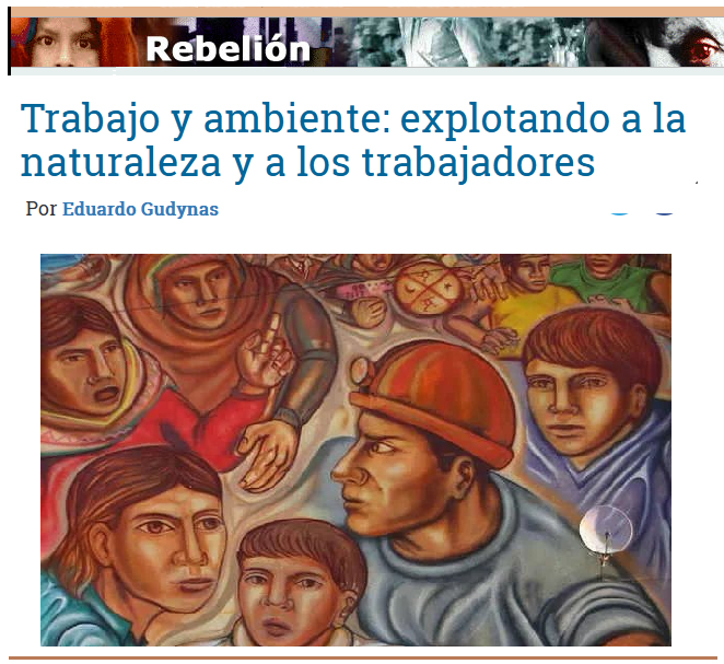 EGudynas's tweet photo. Trabajo y ambiente: la superación de la explotación de la naturaleza y de los trabajadores en América Latina. 
Una reflexión inspirada en André Gorz para desembocar en las particularidades de América Latina. 
Reflexión en:
 https://t.co/CTDgYC2vuH https://t.co/OhP0tjgnCQ