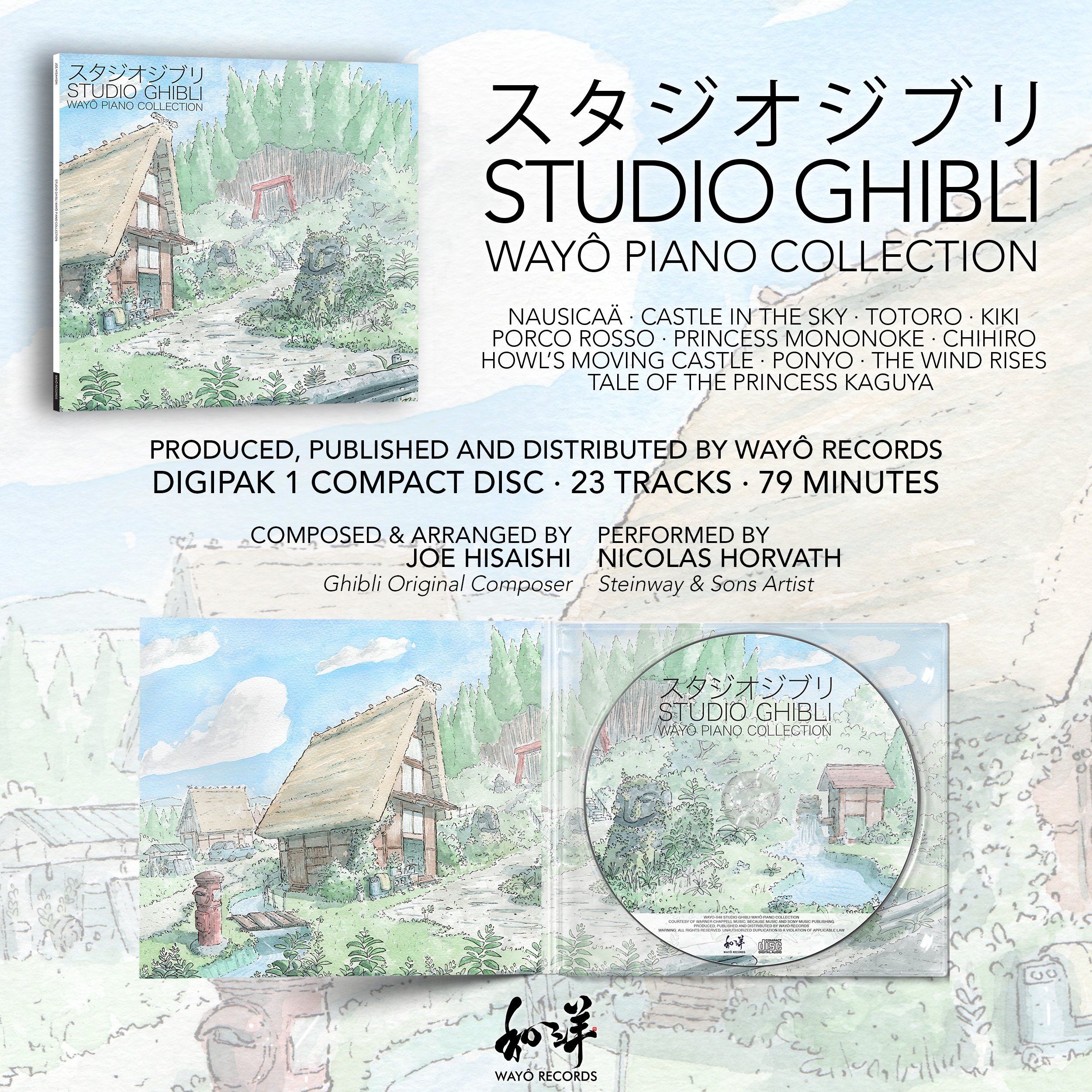 Studio Ghibli - Wayô Piano Collections-Joe Hisaishi Vinyl-Helix Sounds