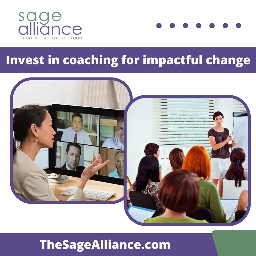 Not all workshop sessions stick, leaving your organization with a big bill and not much to show for it.

My SAGE Coaching Approach offers tools and methods that can be implemented IMMEDIATELY.

Invest in #employeecoaching for impactful change. Visit 👉 thesagealliance.com/the-sage-coach…