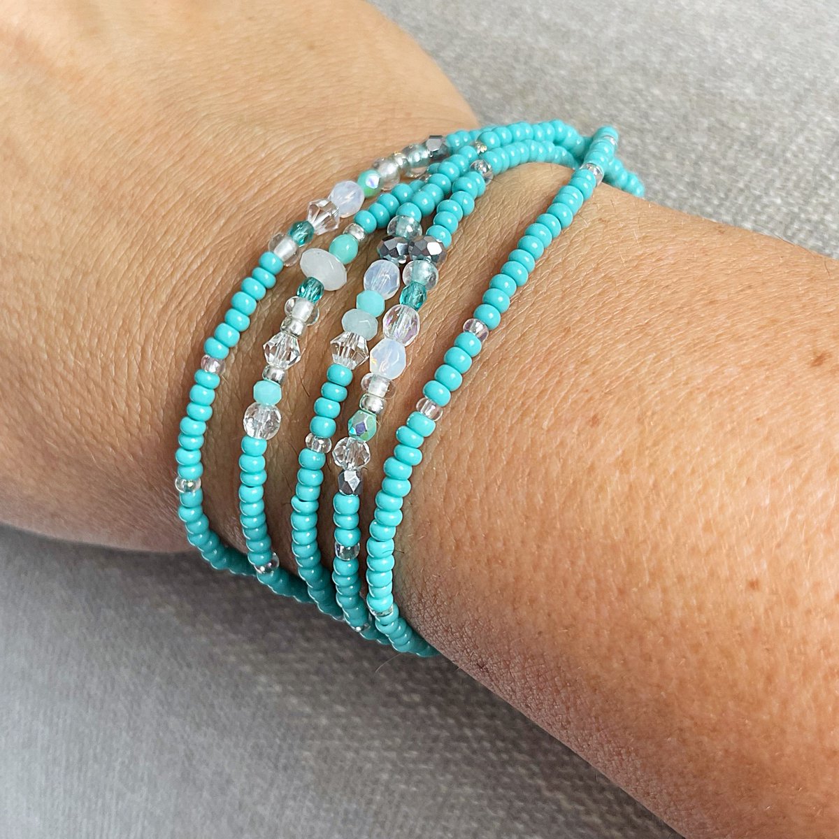 LunaByRachel's tweet photo. Turquoise Sparkle Wrap Bracelet doubles as a Necklace ~ https://t.co/IkihaGsYXD #etsy #jewelry #wrapbracelet #stackbracelets #etsyshop #giftideas #mothersday #turquoise #fashion #shopsmall https://t.co/htF0T9qJbs
