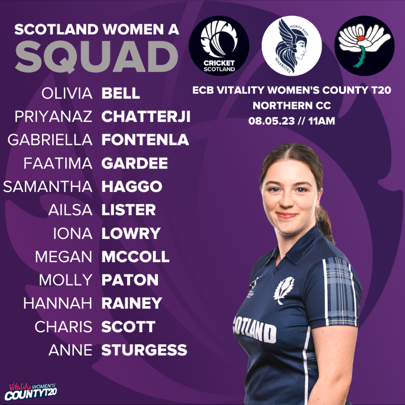 CricketScotland's tweet photo. 📋 𝗦𝗤𝗨𝗔𝗗 𝗡𝗘𝗪𝗦

A 12-player Scotland Women A squad has been named for Monday's Vitality Women's County T20 action 💪

#FollowScotland 🏴󠁧󠁢󠁳󠁣󠁴󠁿
