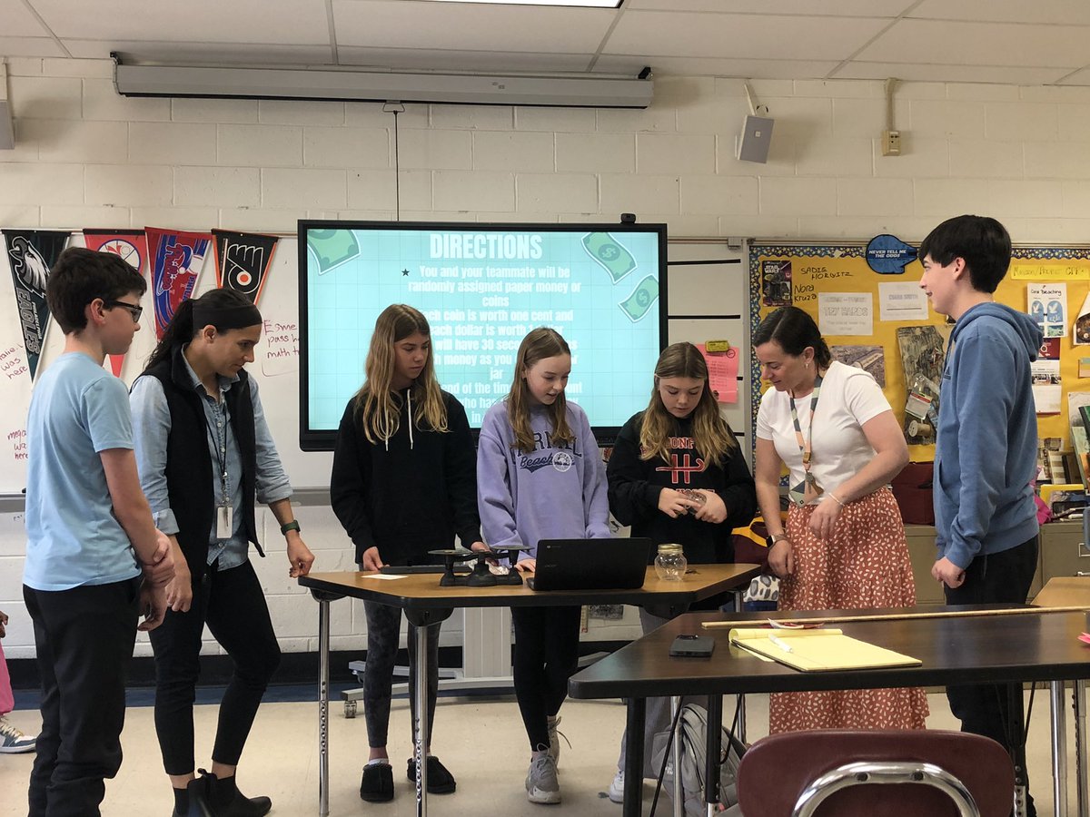 JohnathanMaxson's tweet photo. Students entered the Shark Tank by making sales pitches on medieval inventions/discoveries from China.

These included tea, porcelain, rockets, etc 🍵 🚀 🧭 🛶 ⏰ 💵 💉 

Thanks to our guest teachers &amp; 8th grade sharks! @HaddonfieldMS @HaddonSchools @EmmeProbst @MsResnick16 https://t.co/qDhopzRK99