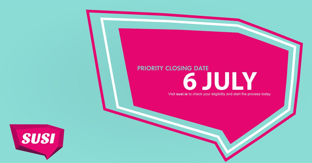 Don't forget ❗The priority closing dates for 23/24 are as follows ⬇ 👉 Renewal Applications - Thursday 8 June 2023 👉 New Applications - Thursday 6 July 2023 #SUSIPriorityDate