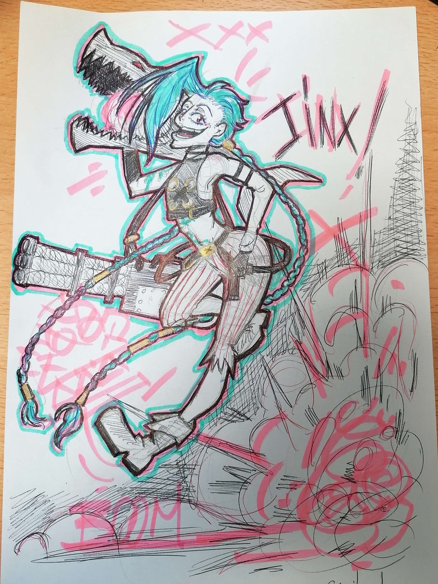 Canibalpowa's tweet photo. Je ne perd pas mes bonnes (ou mauvaises) habitudes... #jinxfanart https://t.co/VWV930G15F