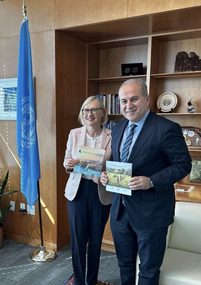 Fruitful exchange with @ElizabethSpehar on opportunities to strengthen #conflictprevention & #peacebuilding in context of New Agenda for #Peace & for collaboration including on #climatechange & peacebuilding nexus within @COP27P #CRSP initiative & next edition of #AswanForum 🌍.