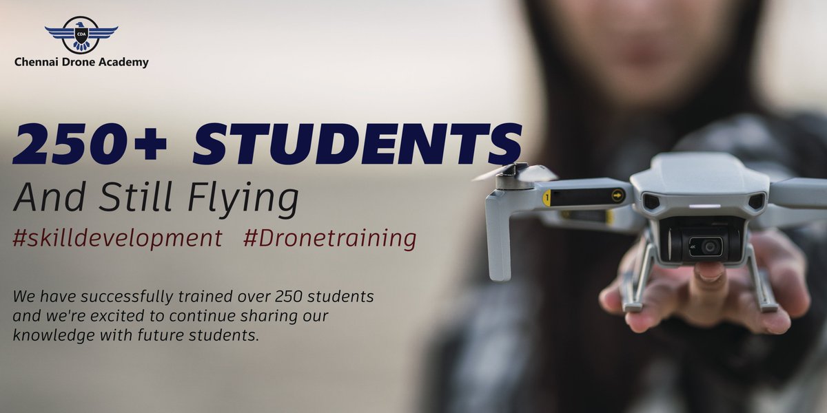 250+ students trained and counting! 🎓

Join our community and take your skills to the skies!  #ChennaiDroneAcademy #DroneTraining #DroneEducation #LearnToFly #DronePilots #DroneEnthusiasts #DroneCommunity #Cda #Chennai