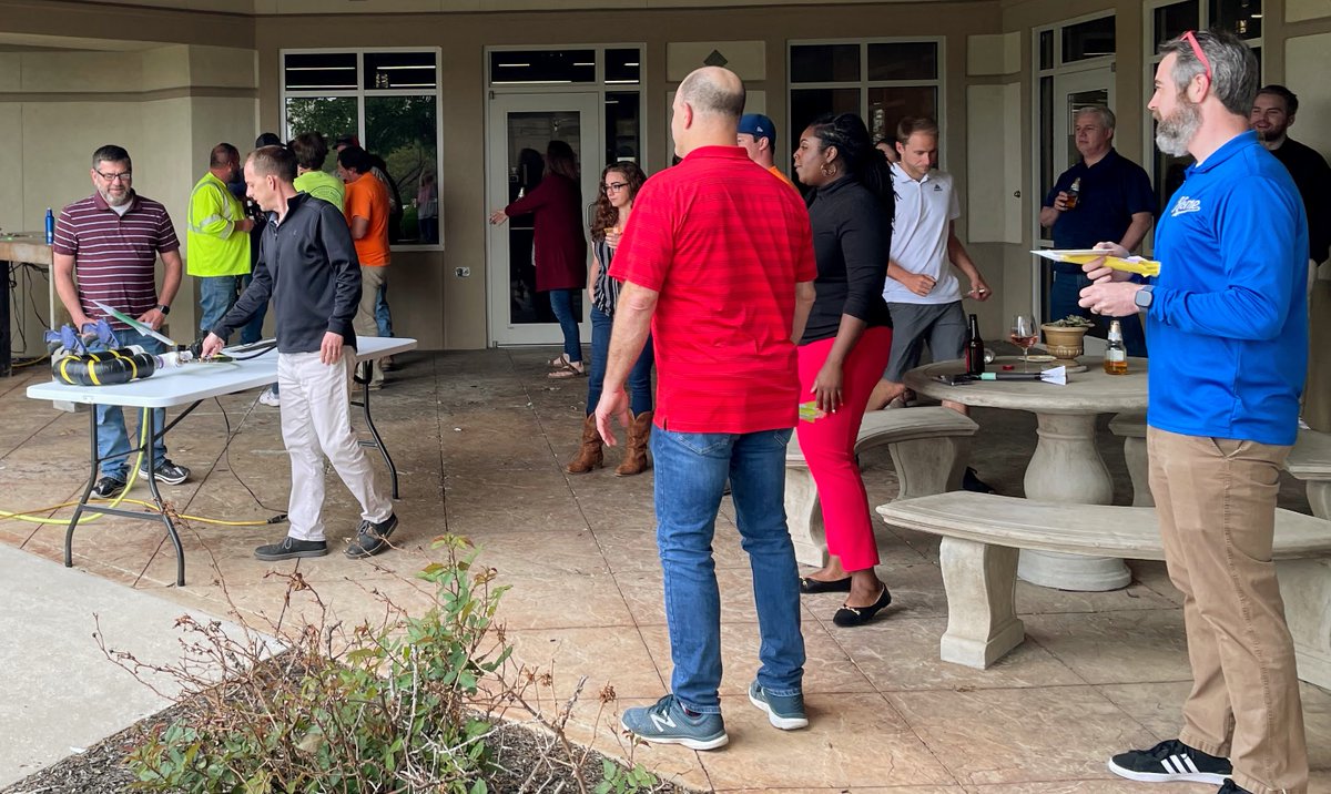 TREKKDesign's tweet photo. TREKK's KC office had a lot of fun at our pre-Cinco de Mayo happy hour and rocket launching contest yesterday. Congratulations to Lemuel (1st place); the team of Joann, Ethan &amp; Bryson (2nd place); and Derrick (3rd place) for creating rockets that flew the farthest! #oneTREKK https://t.co/p3Qmb8vfBH