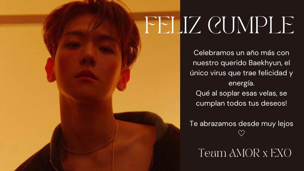 Love_ForExo's tweet photo. ❤Happy Birthday Baekhyun 🎂🎉

🎈🥳Feliz cumpleaños a Baekhyun ~💕🎊
#오늘은_배켜니날_배켜니세상
#MainCharacterBaekhyunDay 
#HAPPYBAEKHYUNDAY
#해피큥데이 @B_hundred_Hyun @weareoneEXO https://t.co/zRIWJnLTto