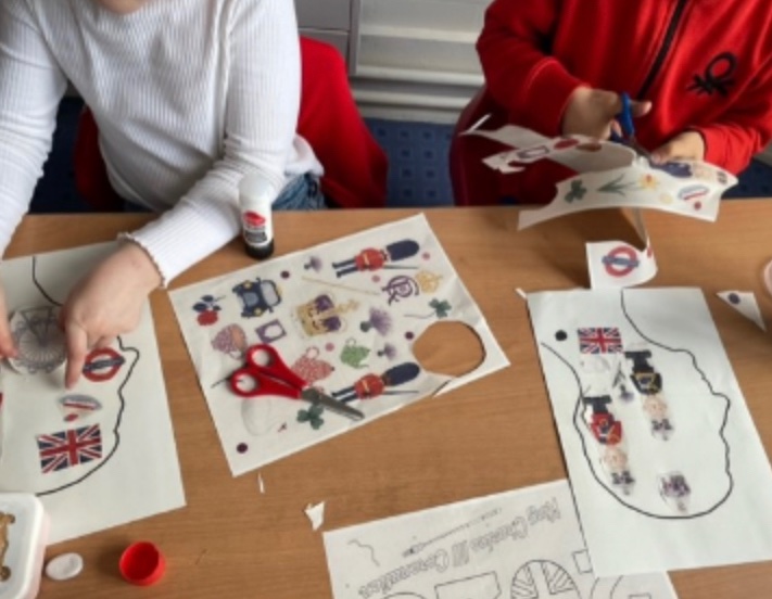 GeorgeSpicerSch's tweet image. Year 3 are celebrating the #Coronation by creating collage using images related to King Charles III #gsps #spicerspirit