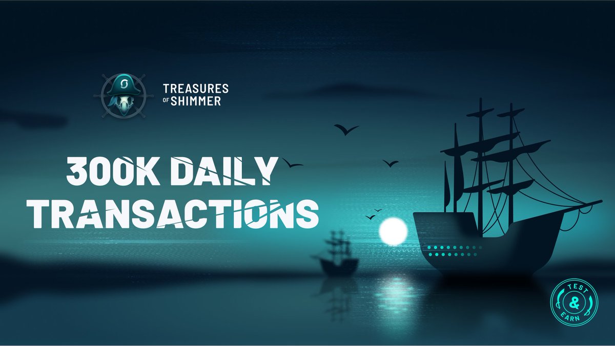 Ahoy, Shimmer pirates ! The past 24 hours of #ShimmerEVM testing have been an epic battle, with 300k daily transactions challenging the chain's limits. shimmer.network/treasures-of-s…

We extend our thanks to all dApps and their users for their efforts; it truly made the timbers