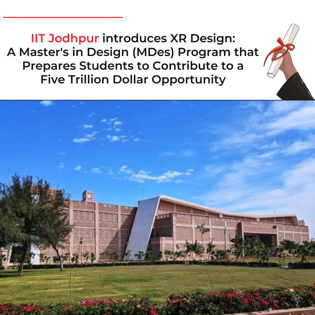 FGCTweets's tweet photo. Applications are now open for the new #Masters in #Design program at @iitjodhpur, called #XR Design.
Apply now and take your design skills to the next level!
Visit https://t.co/QlifoBhOES.
#XRDesign #MastersinDesign #IITJodhpur #DesignProgram #ExtendedReality #DesignSkills https://t.co/yV5Qp2F05y