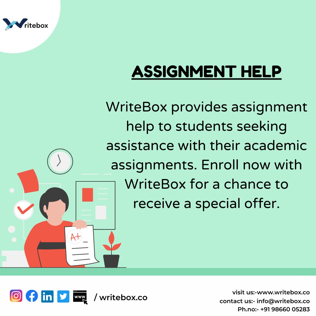 writebox_help's tweet photo. Get 1:1 mentorship and writing services on all business and economics subjects for masters, PhD and postdoc.
#Writebox #WritingServices #AssignmentHelp  #CrashCourse #ProfessionalWriting #mentorship  #WriteMyThesis #AcademicSupport #masters #WritingCommunity #postdoc https://t.co/2xkDc4NRA5