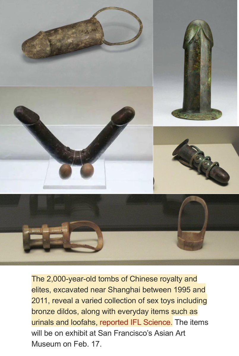 It's always funny to see Han nationalists demean Koreans for so-called  “breast exposure” and sex scenes in Korean pottery considering the Han  Chinese buried their female and male ancestors with dildos, buttplugs,