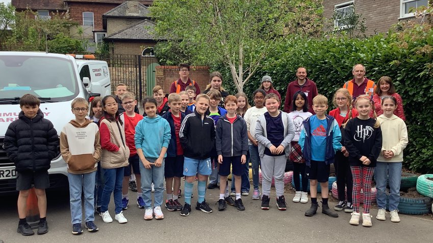 Jonah Class did some gardening work with the Sudbury Community Wardens this morning; which will help towards their Blue Peter badges.  We can't wait for the flowers to grow. Thank you Bradley and team. <a href="/SudburyTC/">Sudbury Town Council</a>  <a href="/Communitywarden/">Community Wardens</a>