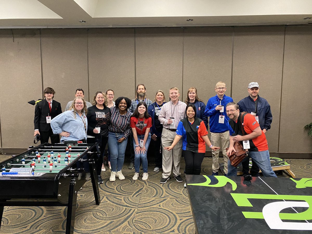 MeganVanPetten's tweet photo. What a treat to see everyone’s photos posting from the #TexSEF Esports State Championship and the #IntelInspires Esports Educator Summit over the last few days. Had a blast over coffee & foosball w/ @ESPORTSTAssoc Thanks to the organizers, teachers, students, vendors & sponsors. https://t.co/CJkjgyha8L