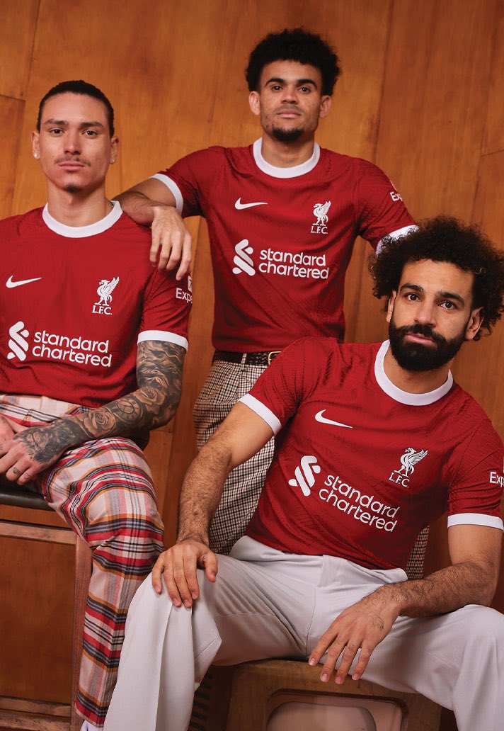Goalloungetv's tweet photo. The new #LFC kit for the 23/24 season, and the kits from the 60s/70s + the one from 98/99 that inspired it. What are your thoughts Reds? https://t.co/oC8vWxmTVX