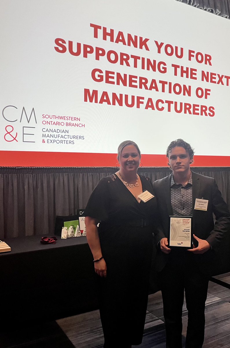 🎉Congratulations to Dylan Watson! He was the recipient of the Business Development Bank of Canada London District School Board Scholarship at the Canadian Manufacturers & Exporters Awards. #ramproud @LDCSB