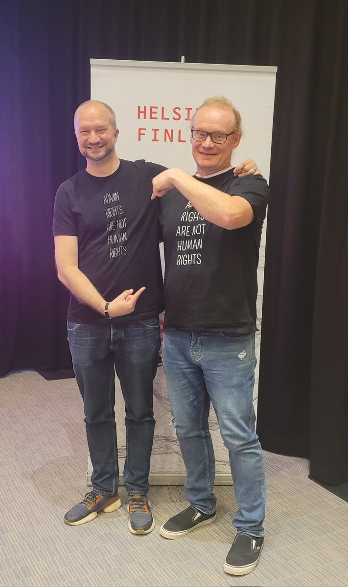 Guys with a mission: "Admin rights are not human rights" - <a href="/samilaiho/">Sami Laiho</a>