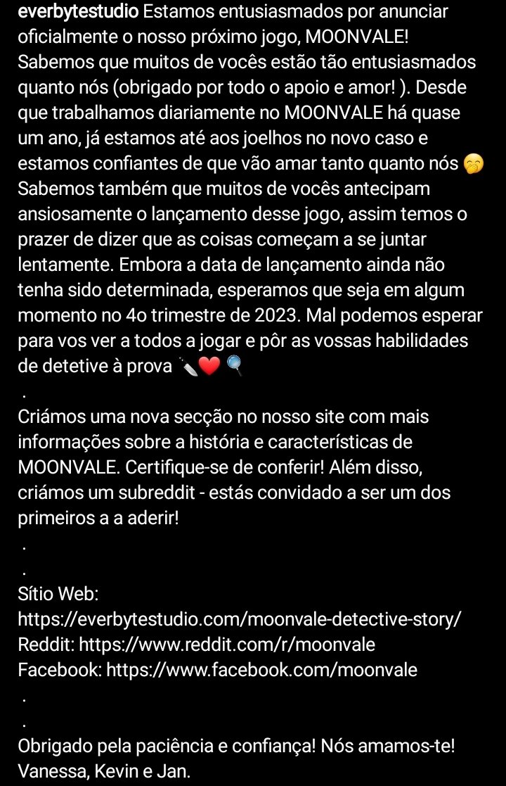 srtamoonvale's tweet photo. Finalmente uma notícia. 😭

MOONVALE 🕵🏻‍♀️

#Duskwood #everbyte #moonvale https://t.co/EpXvgAREcE