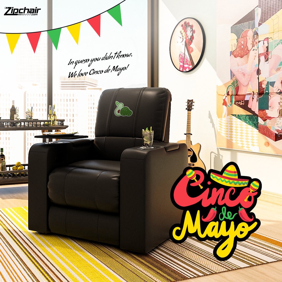 Zipchair's tweet photo. Happy Cinco de Mayo! ๐ฒ๐ฝ
No better way to celebrate than in a #Zipchair with your own custom logo! Click the link in our bio and get YOUR custom logo put on a any piece of furniture!
Link in bio! ๐
#zipchair #cincodemayo #mayfifth #celebrate #holiday https://t.co/Hu3v4XUiBi