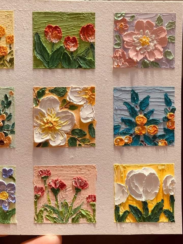 mini flower paintings.