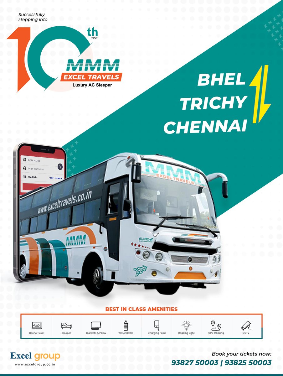MMMTRICHY's tweet photo. Ten years of journey, a decade of adventure! Here's to many more miles of unforgettable experiences with our passengers. Thank you for choosing us as your travel partner.
#10YearsOnTheRoad #AdventureAwaits #TravelWithUs #ExcelTravels #ExcelGroup #MMMTravels https://t.co/NoxrnsAlX2