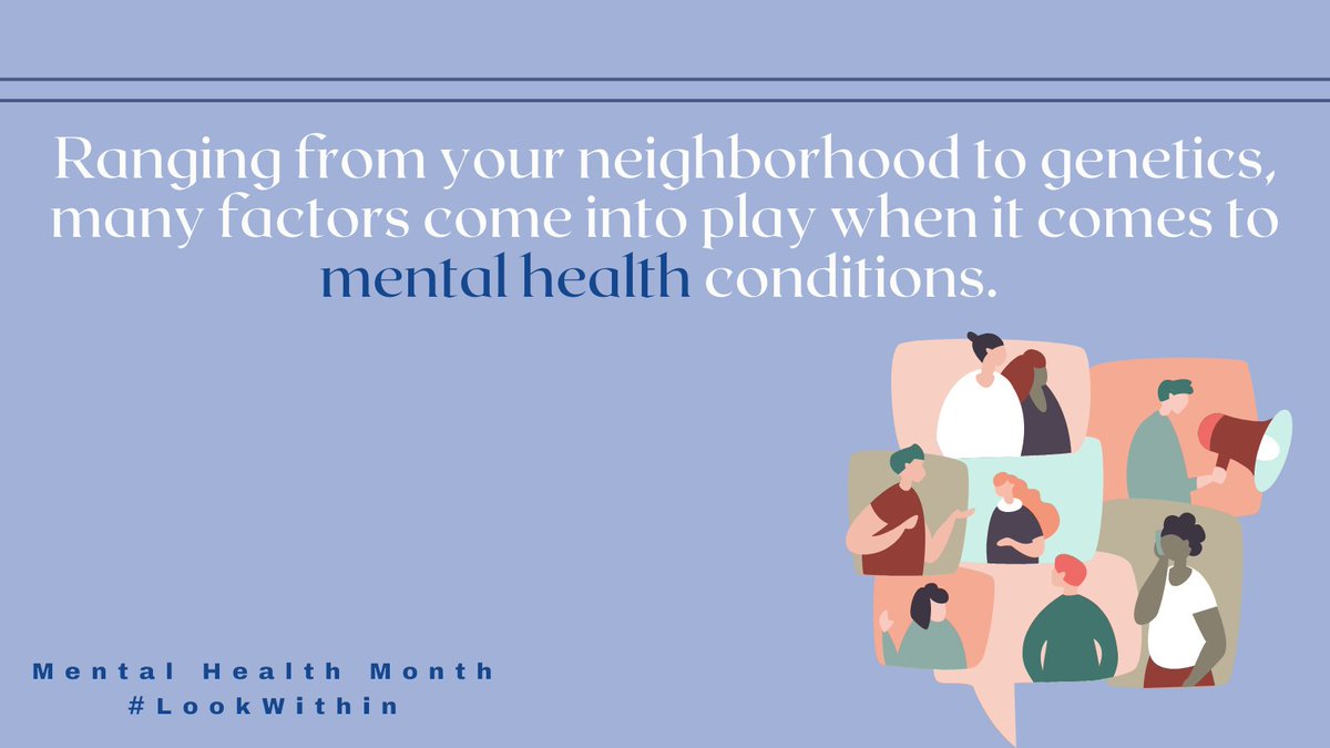 EDCoalition's tweet image. During #MentalHealthMonth, the @EDCoalition acknowledges that #mentalhealth conditions can be affected by a range of factors, from the neighborhood you live in to your genetics. 

#LookWithin @MentalHealthAm