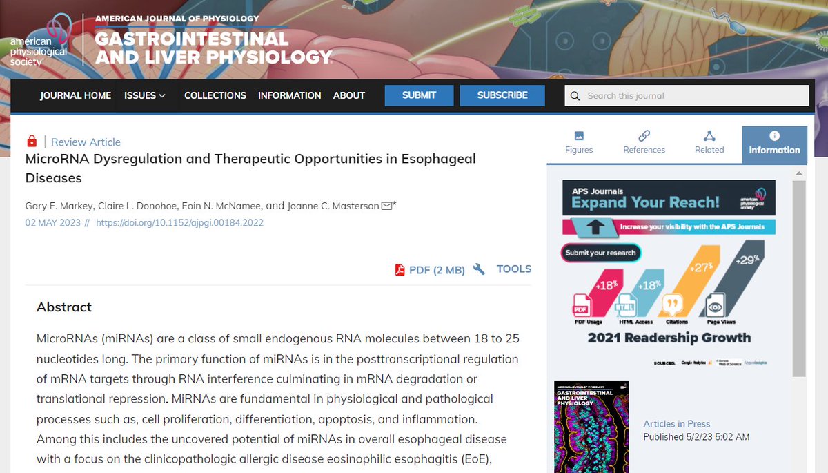 🆕 review by Joanne C. Masterson et al. '#MicroRNA Dysregulation and Therapeutic Opportunities in Esophageal Diseases.' ow.ly/mL2U50Oaket @TheMastersonLab @Gary_Markey @ClaireDonohoe6 @E_McNameeLab #EosniophilicEsophagitis #GastroesophagealReflux #EsophagealAdenocarcinoma