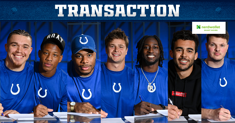 Colts's tweet photo. We have signed 7 of our draft picks from the 2023 Draft class.
