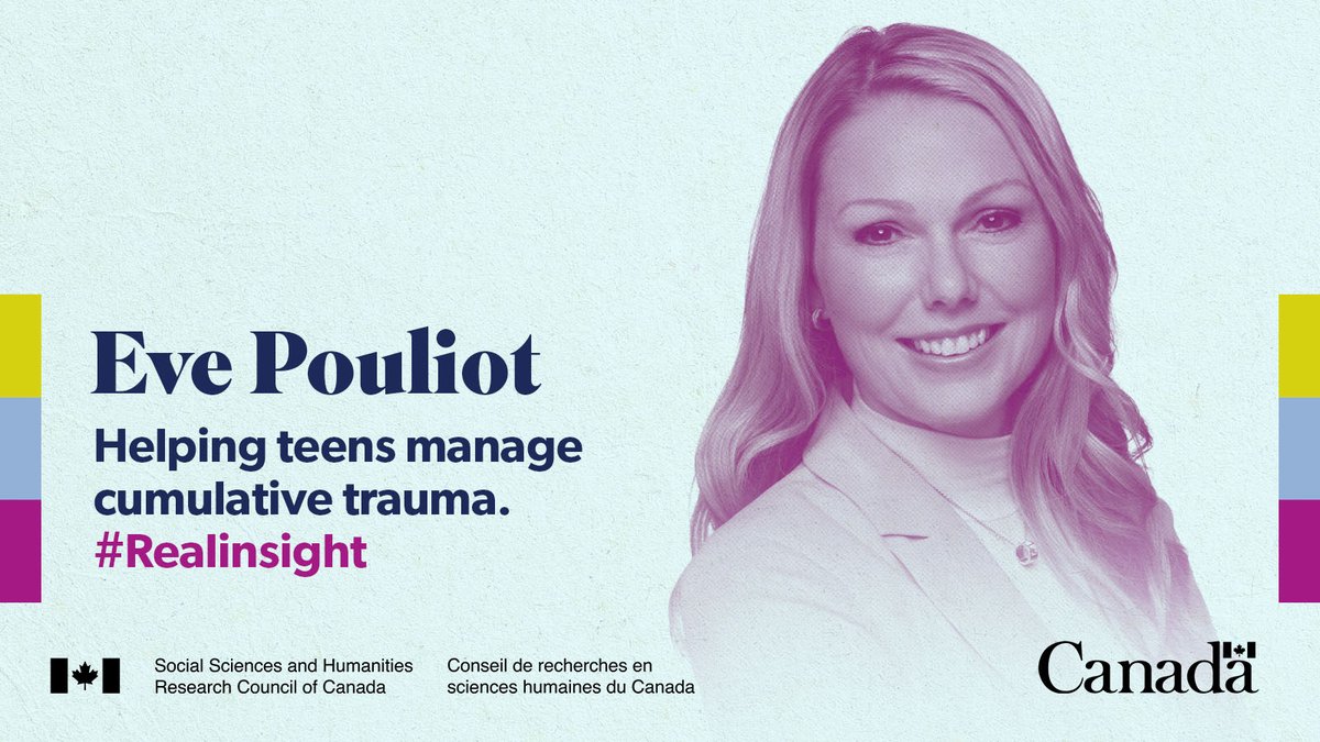 SSHRC_CRSH's tweet photo. #ICYMI Eve Pouliot studied natural disasters during the pandemic and the impact on youth mental health, gaining #RealInsight to help develop strategies for teens managing cumulative trauma. https://t.co/XGLBBy7JP9 https://t.co/WxPzULQGTU