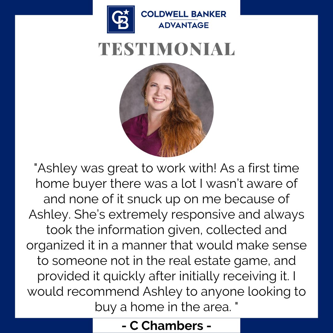 What a great testimonial to end the week! If you are in the market to buy or sell a home contact Ashley Tucker today: 919-935-8003 #HomesCBA #ColdwellBankerAdvantage #FayettevilleRealEstate #FayettevilleNorthCarolina #CBAdvantage #HomeBuying #HomeRenting #HomeSelling #Realtor