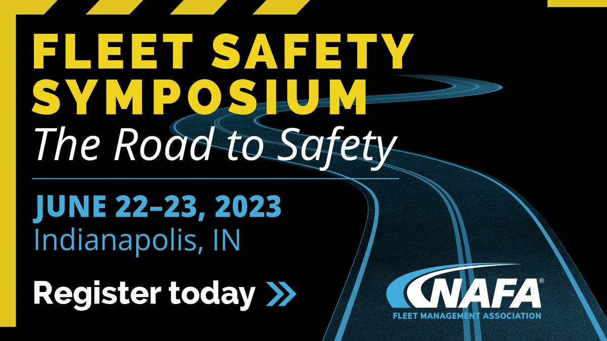nafafleet's tweet photo. Get on The Road to Safety with NAFA’s first-ever Fleet Safety Symposium! Happening June 22-23 in Indianapolis, Indiana, the Symposium will dive deep into the most critical aspects of fleet safety programs. Early bird rates end May 19. Learn more: https://t.co/xJ1t5dwcRd https://t.co/B8nnrAMz08