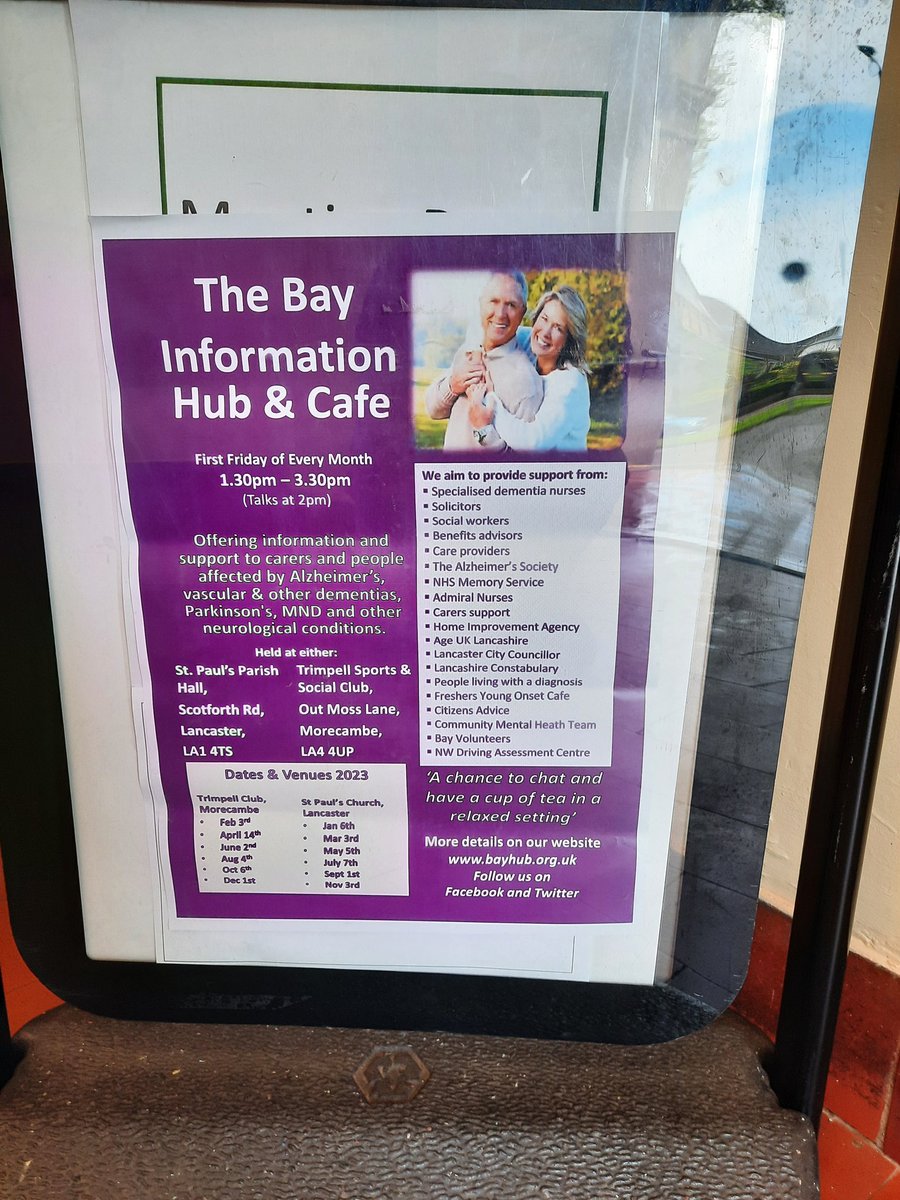 PM24NorthYorks's tweet photo. It's the @BayDementiaHub today in Lancaster. Tea, cake and lots of advice about care too ! 
#care #liveincare https://t.co/BYYSRdH9Bz