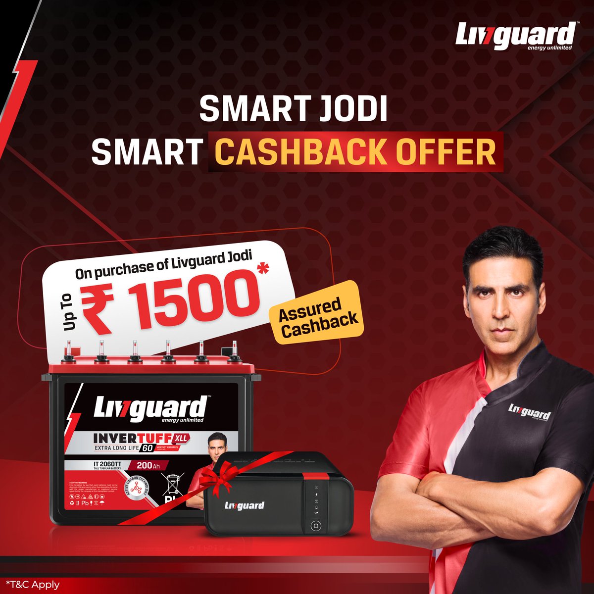 The power is in your hands with Livguard! 🔋💰 Buy any Livguard Inverter and selected Inverter Battery and get a cashback of up to Rs. 1500! Don't miss this electrifying offer! ⚡

#Livguard #PowerInYourHands #CashbackOffer