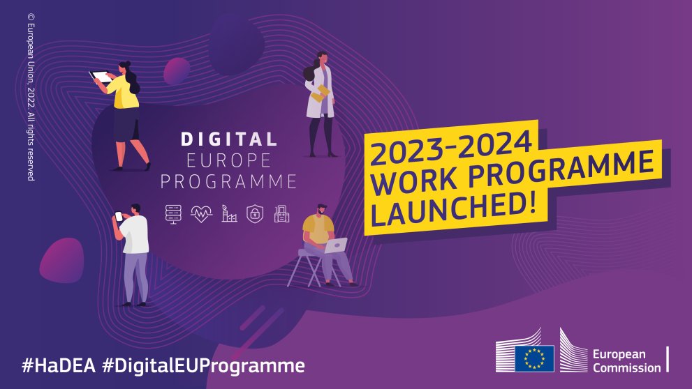 #DigitalEuropeProgramme Work Programme 2023-2024 is out!

📅The calls will be published in spring and fall
💸Total funding: €1.284 billion
💻For more details: digital-skills-jobs.europa.eu/en/latest/news…