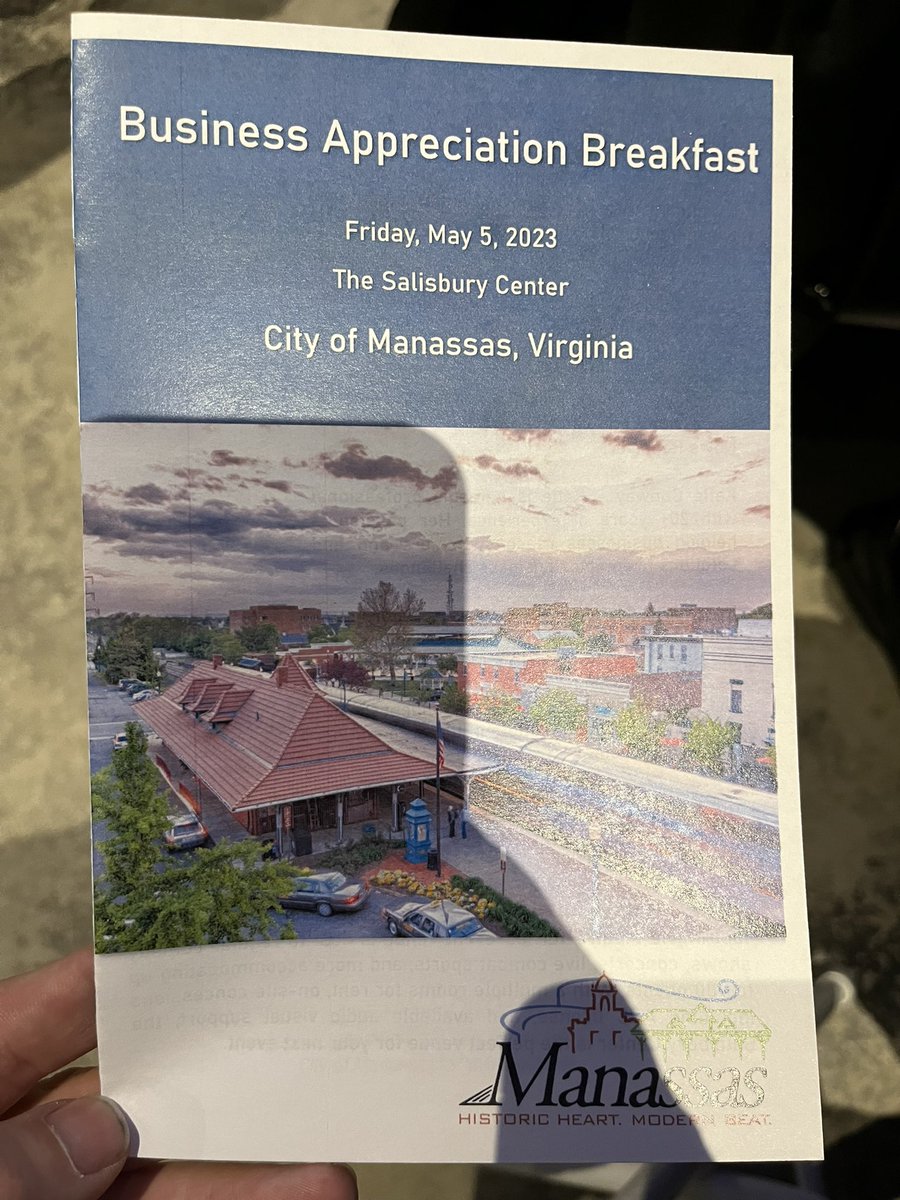 IanTLovejoy's tweet photo. Joining business leaders from throughout the area at today’s Manassas Business Appreciation Breakfast. 

Our entrepreneurs and small business owners are the backbone of our local economy. 

Thanks for all you do. #CommerceInAction #SmallBusiness https://t.co/tgg37U7LyQ