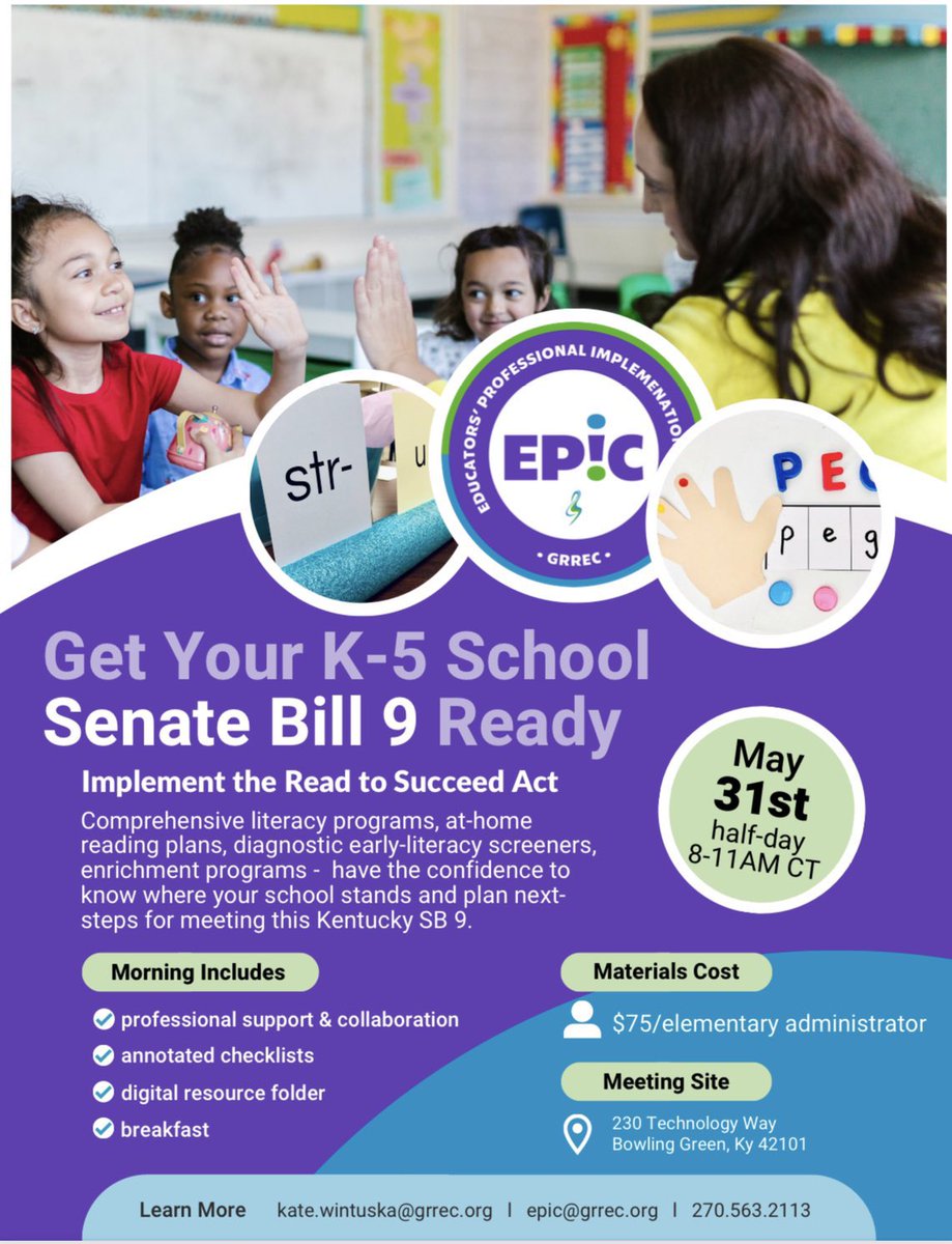 Only a few spots remain! Join us for a morning of collaboration, trouble-shooting, &amp; support to ensure your school &amp; district are ready to meet the demands of Senate Bill 9 - Read to Succeed. <a href="/GRRECKY/">GRRECKY</a>

events.grrec.org/fmi/webd/GRREC…