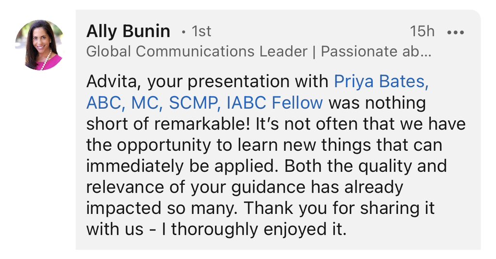 Advita_p's tweet photo. Heading back from a week in Florida after delivering a workshop and a closing keynote @PRSA Employee Connect event. It was the first time @priyabates and I discussed our book in person together. And I think it went pretty well 👇🏽 https://t.co/7EWsW14xTi
