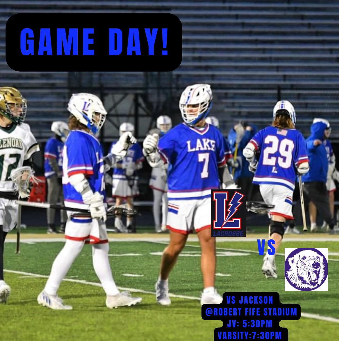 GAME DAY!!

🆚 Jackson
📍 Robert Fife Stadium
⏱️ JV: 5:30PM / Varsity: 7:30PM