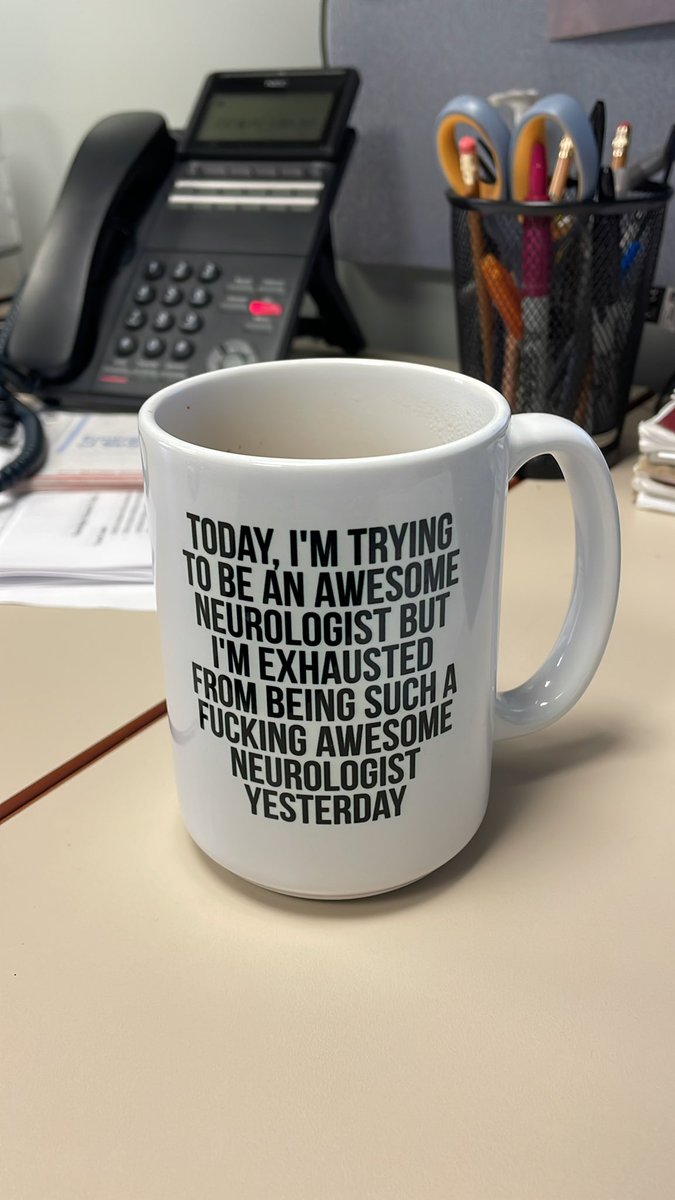 DrTarolliNeuro's tweet photo. I have had this coffee mug on my desk for more than 4 months now, and I feel truly offended that no one who has visited me has noticed/commented on it. #neurology @AANmember https://t.co/LQGhQwrVdr