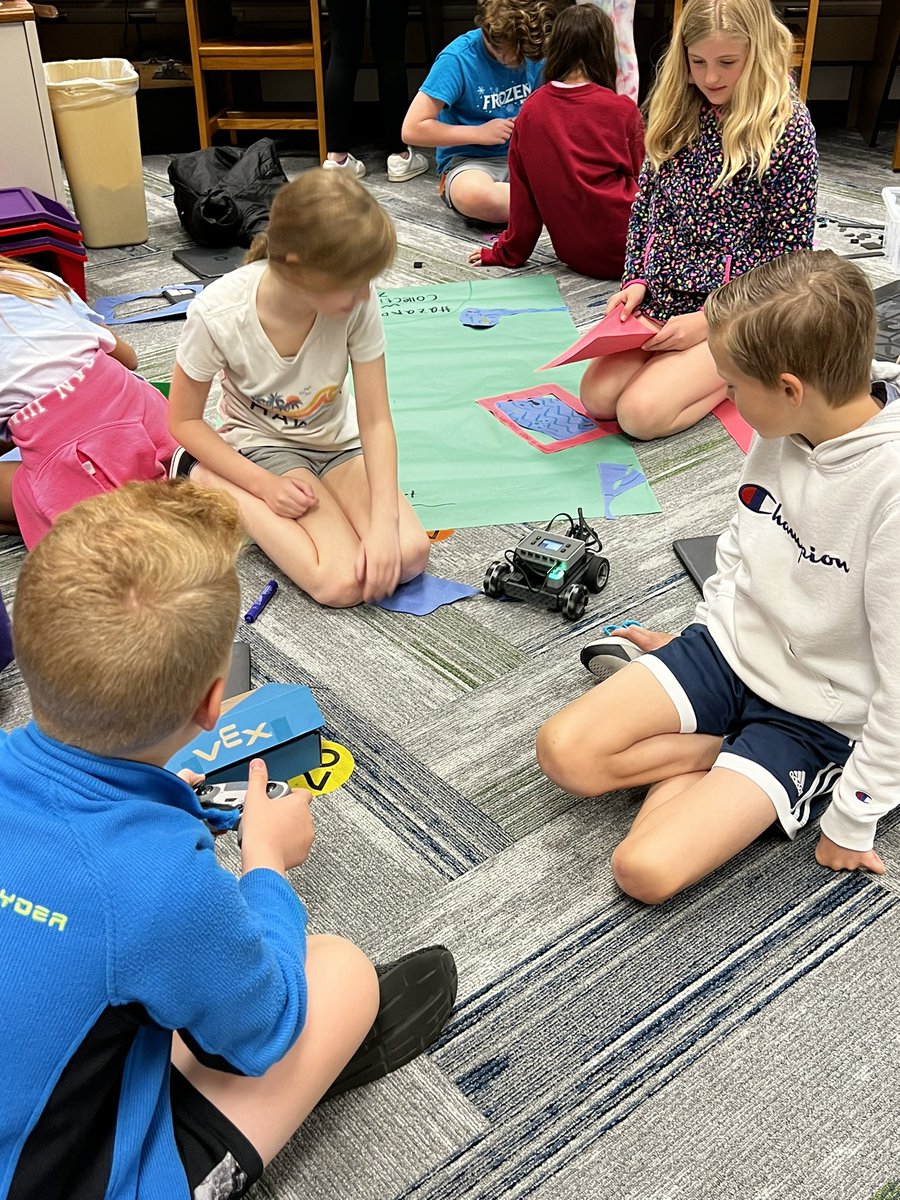 5th graders are using the design process to create robots that can collect “hazardous waste” and safely get it to their collection site. #pltw <a href="/myccs/">Carmel Clay Schools</a> <a href="/ForestDaleElem/">Forest Dale Elem</a> #stem