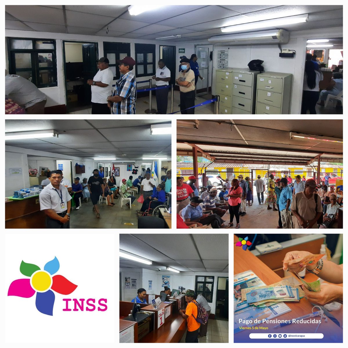 #INSS | ‼️Estamos listos para recibirlos este viernes 5 de Mayo en nuestros Centros de Pago INSS🟡‼️

✅Iniciamos con el Pago de Pensión Reducida Proporcional a nivel nacional.

¡Les esperamos!

#SolidaridadYJusticiaSocial