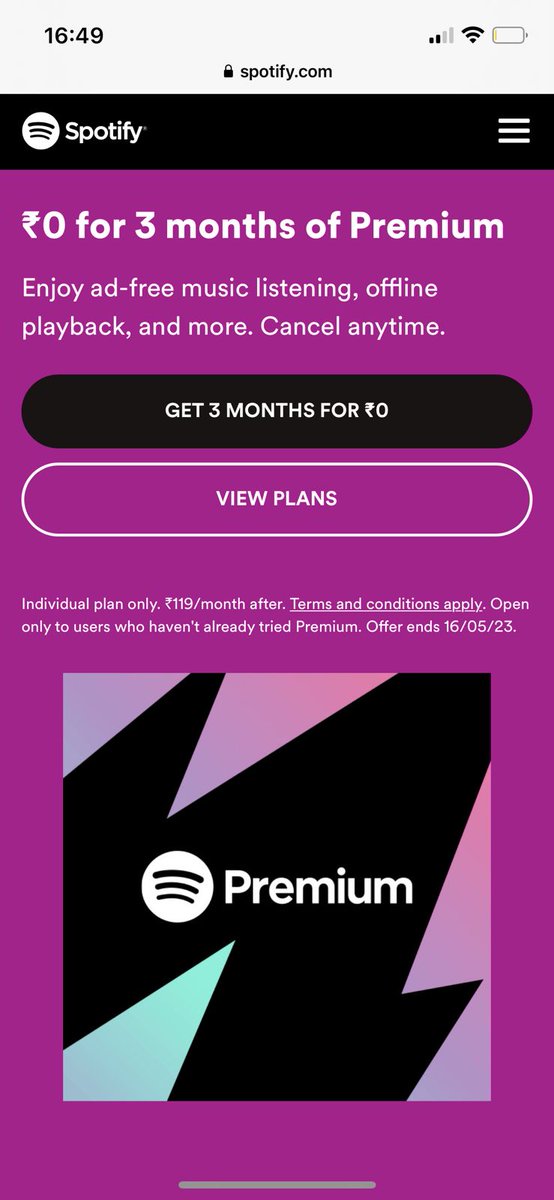 Ishansharma7390's tweet photo. Love music? Then you'll love Spotify Premium!
Get 3 months of ad-free listening for free: https://t.co/rSaEvURIKW #SpotifyPremiumForFree #collaboration
*Limited eligibility, Terms Apply https://t.co/BX6lZy2nMb