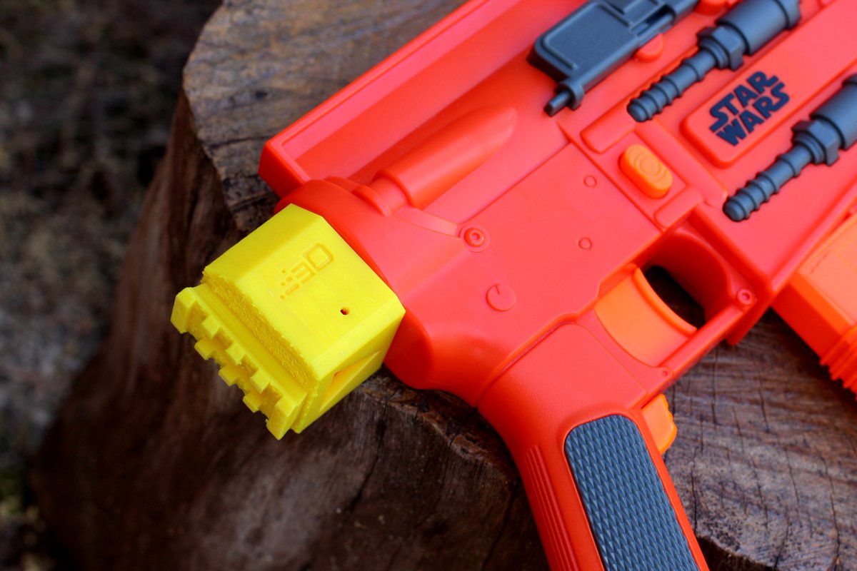 Blasters3D's tweet photo. Blasters3D Modulus Receiver Picatinny Rail Adapter (Short) https://t.co/lka060KsAh Slide on performance mod for Nerf foam dart toy blasters. Build ergonomic science fiction weapon props. #NerfMod #scifi #cosplay https://t.co/aAeCdDcy2v