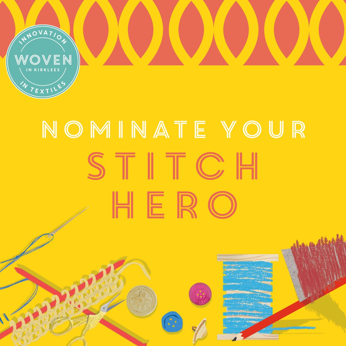 We're calling on you to nominate your Stitch Hero!
As part of #WOVEN23 we want to celebrate all the talented people in Kirklees who use their stitch powers for good!

Head to our website to discover how to nominate your Stitch Hero, now!
woveninkirklees.co.uk/nominate-your-… 

#MissionToMend