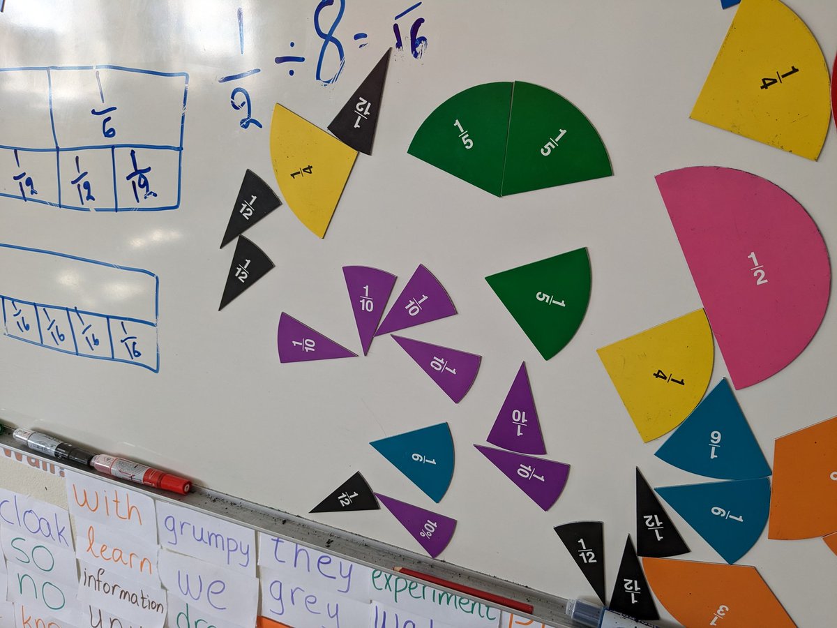 Student quote of the day: 'Now that I get fractions, they are actually not hard anymore!' A small statement that hides so much determination behind! These are the moments I cherish the most :-D #math #inquiry #teaching #pyp #pypchat