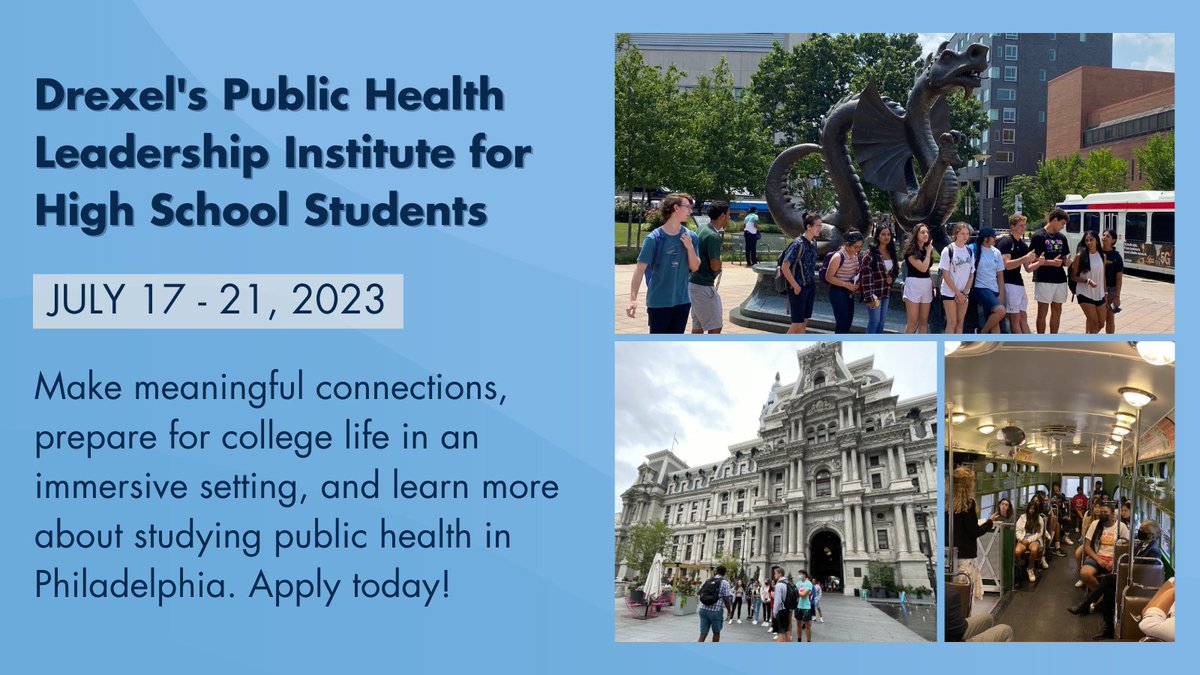 Registration for Dornsife's annual Public Health Summer Leadership Institute is now open until May 15. Students entering their junior or senior year will explore #publichealth through field trips, hands-on problem-solving, and more!

Learn more ➡️ bit.ly/3HIcNTu
